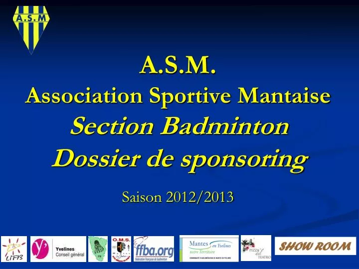 a s m association sportive mantaise section badminton dossier de sponsoring