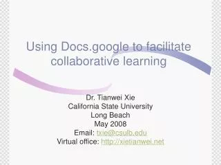 Using Docs.google to facilitate collaborative learning