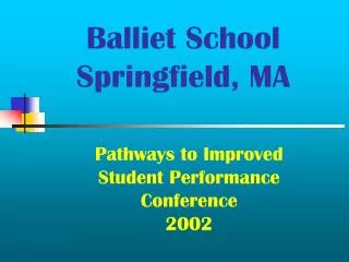 Balliet School Springfield, MA