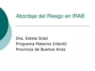 abordaje del riesgo en irab