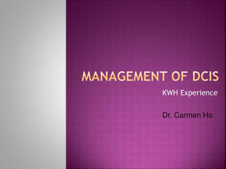 management of dcis