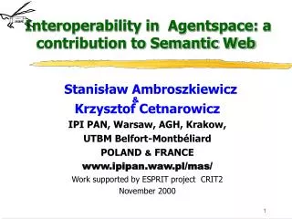 Interoperability in Agentspace: a contribution to Semantic Web