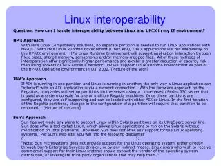 Linux interoperability