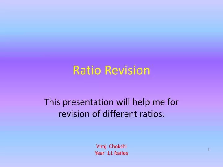 ratio revision