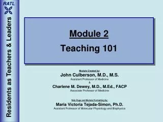 Module 2 Teaching 101