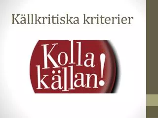 k llkritiska kriterier