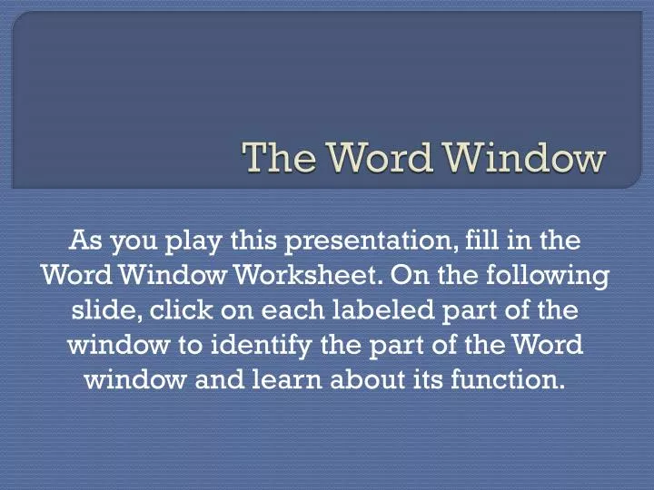 the word window