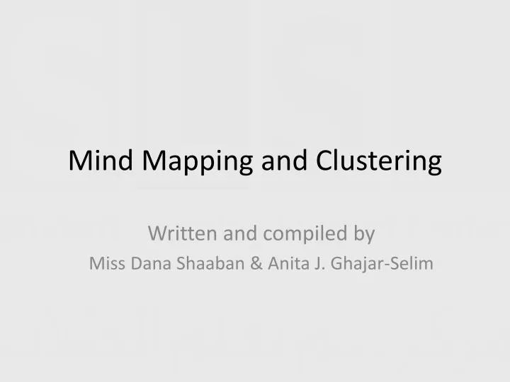 mind mapping and clustering