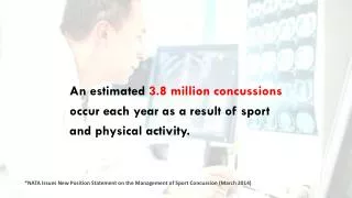 An estimated 3.8 million concussions occur each year as a result of sport and physical activity.