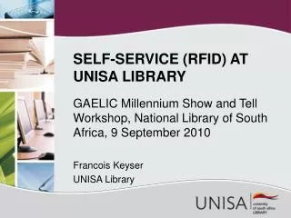 SELF-SERVICE (RFID) AT UNISA LIBRARY