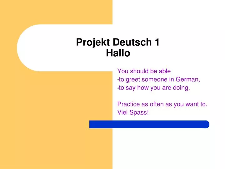 projekt deutsch 1 hallo