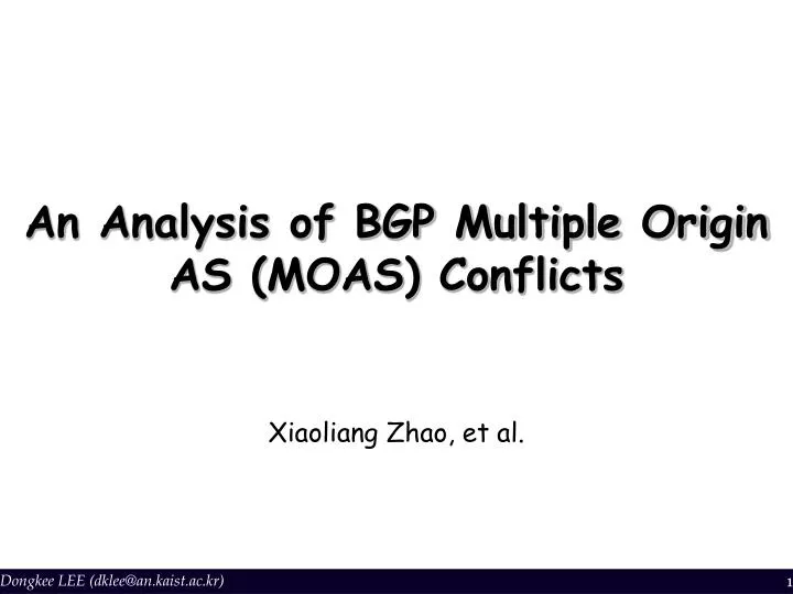 an analysis of bgp multiple origin as moas conflicts