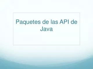 paquetes de las api de java