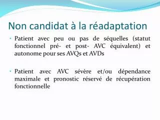 non candidat la r adaptation