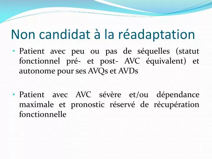 non candidat la r adaptation