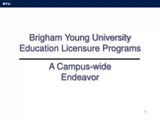 Brigham Young University Education Licensure Programs