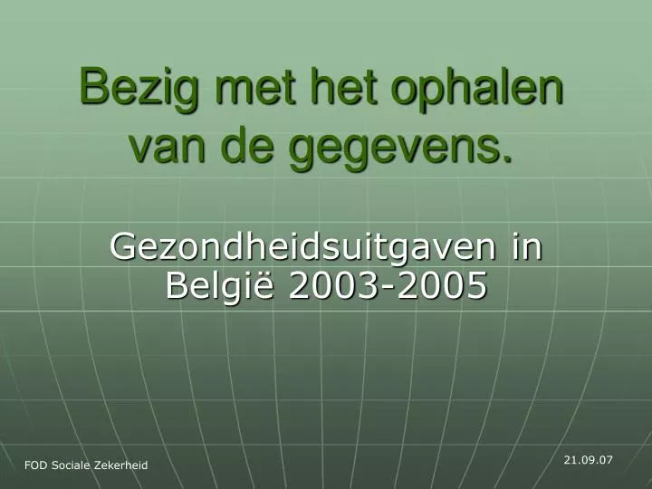 gezondheidsuitgaven in belgi 2003 2005