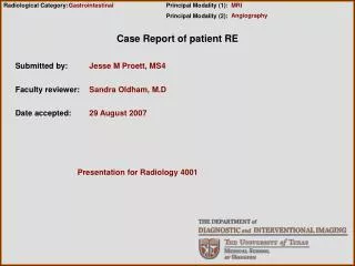 Case Report of patient RE