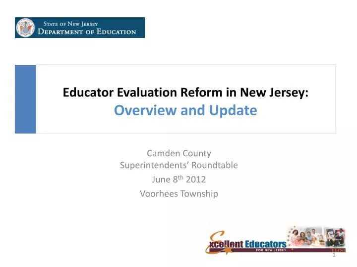 educator evaluation reform in new jersey overview and update