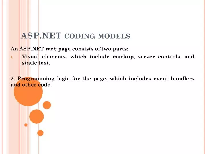 asp net coding models