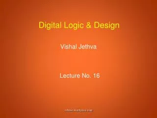 Lecture No. 16