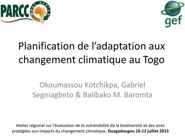 planification de l adaptation aux changement climatique au togo