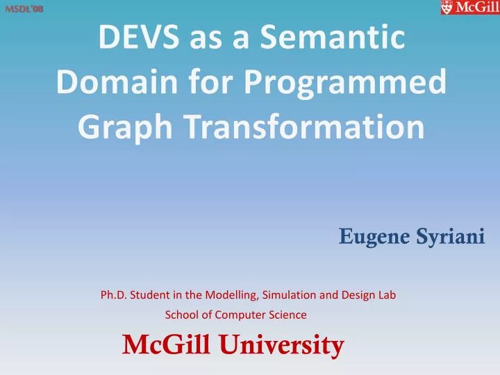 devs as a semantic domain for programmed graph transformation