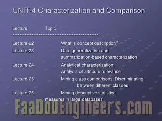 UNIT-4 Characterization and Comparison