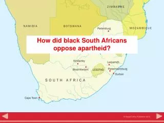 How did black South Africans oppose apartheid?