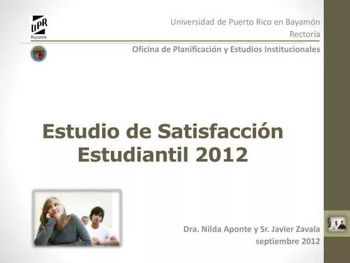 estudio de satisfacci n estudiantil 2012