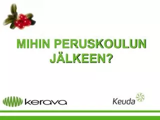 mihin peruskoulun j lkeen