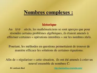 n ombres complexes