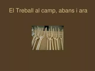 el treball al camp abans i ara