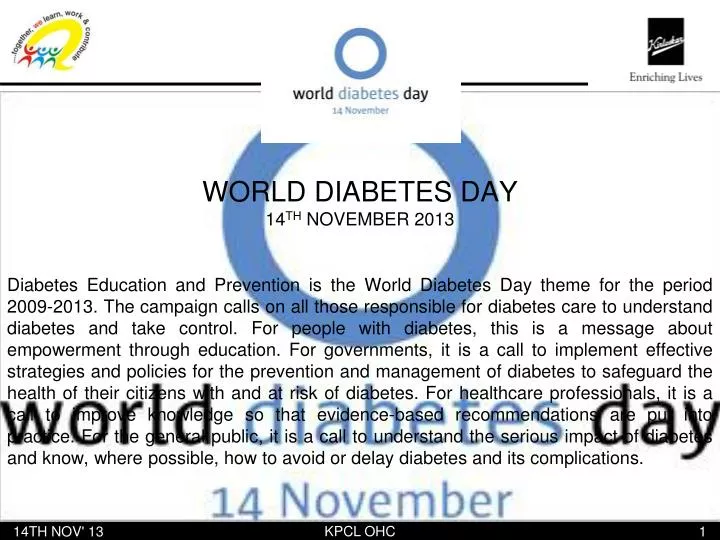 world diabetes day 14 th november 2013