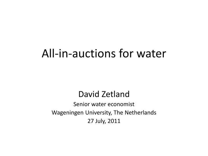 all in auctions for water