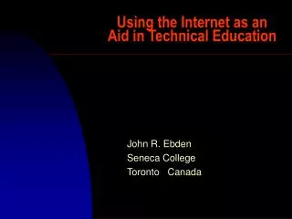 Using the Internet as an Aid in Technical Education