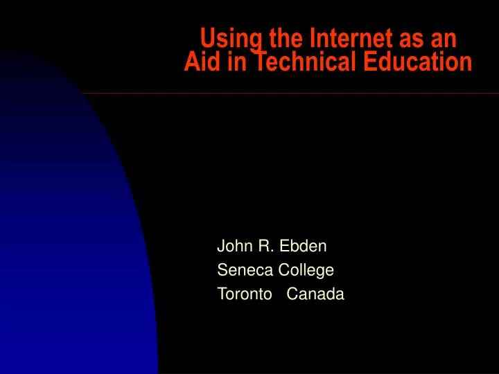using the internet as an aid in technical education