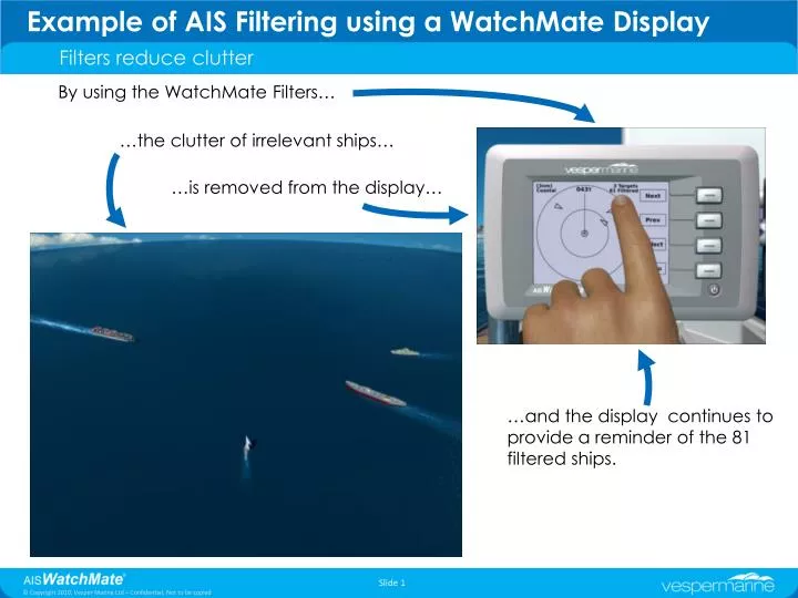 example of ais filtering using a watchmate display