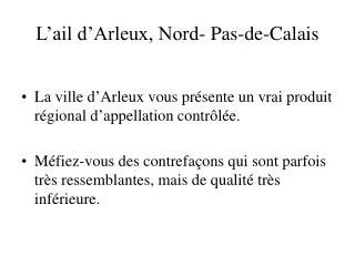 l ail d arleux nord pas de calais