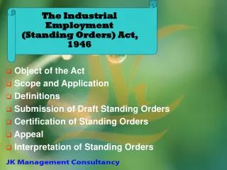 The Industrial Employment (Standing Orders) Act, 1946