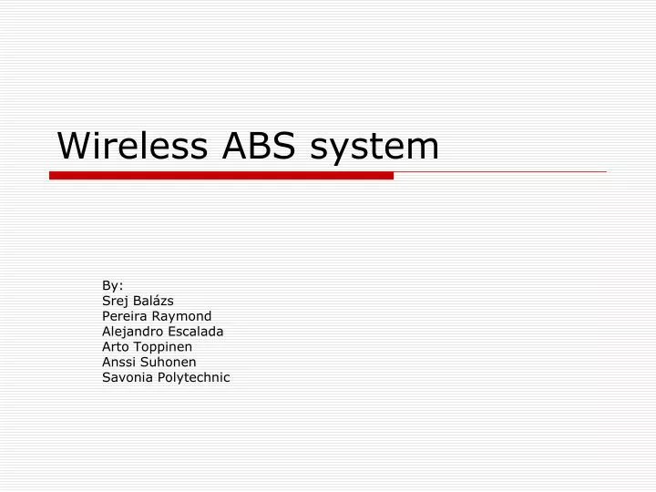 wireless abs system