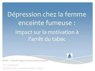 d pression chez la femme enceinte fumeuse