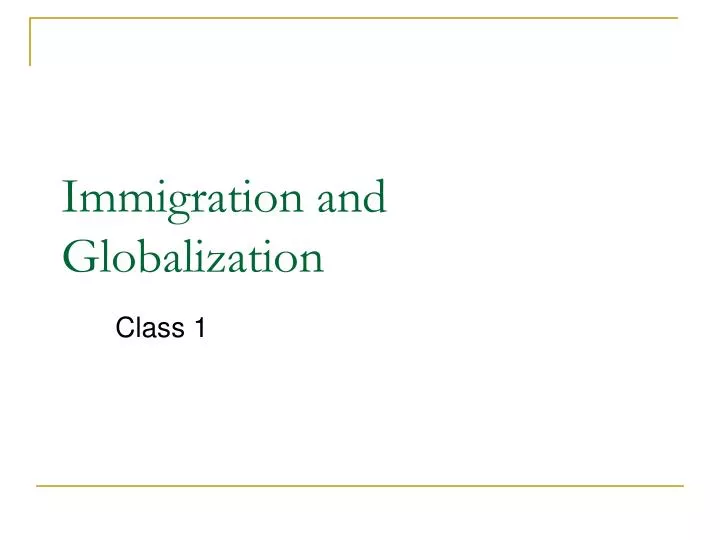 immigration and globalization