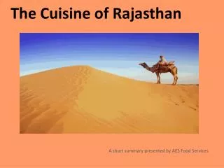 The Cuisine of Rajasthan