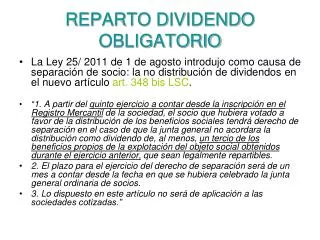 reparto dividendo obligatorio