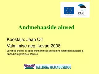 andmebaaside alused