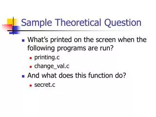 Sample Theoretical Question