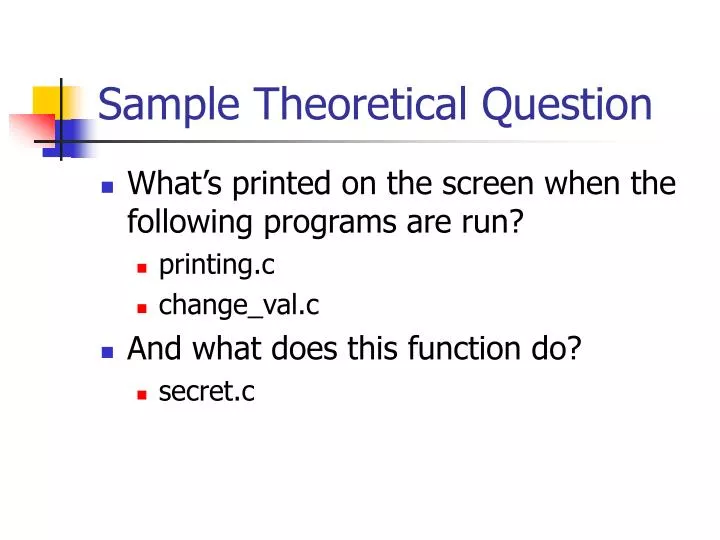 sample theoretical question