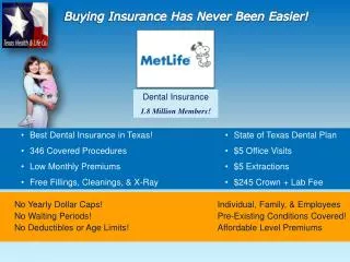 Dental Insurance 1.8 Million Members!