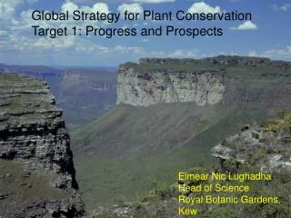 Global Strategy for Plant Conservation Target 1: Progress and Prospects